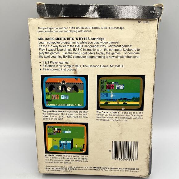 Mr. Basic Meets Bit 'N Bytes (Intellivision, 1983) With Box - Picture 3 of 9